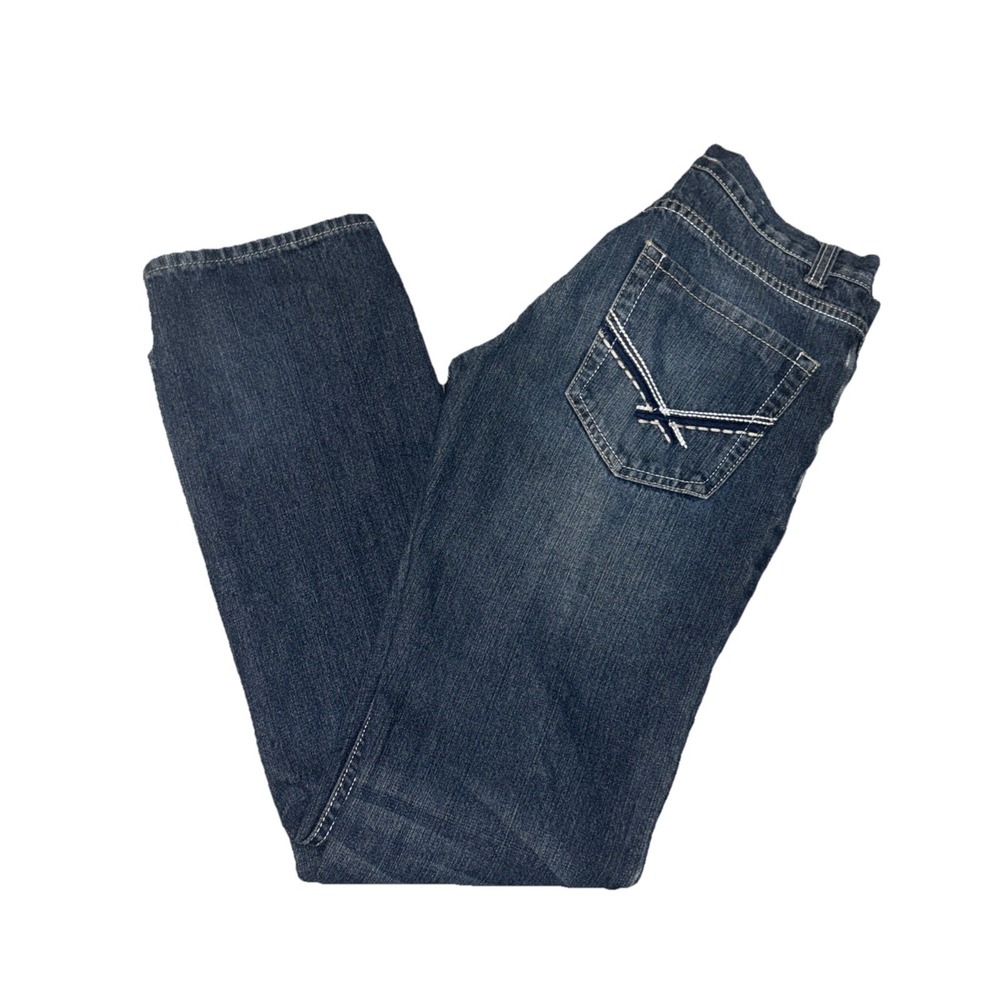 OTB One Tough Brand Slim Straight Denim Blue Jeans Men's Size 32X34 Distressed
